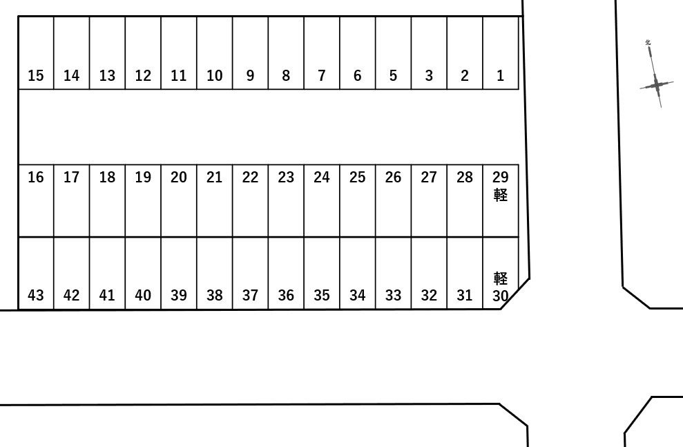 柱曙1丁目Nパーキングの駐車配置図