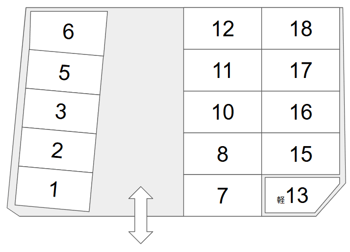 グリーンカーパーク野尻町の駐車配置図