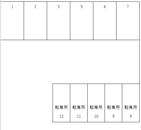 熊野西町第1駐車場の駐車配置図