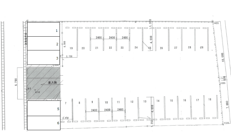 KM駐車場の駐車配置図