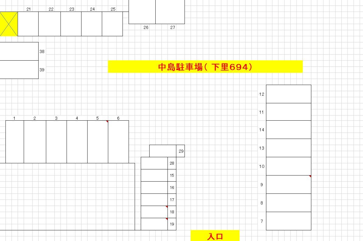 中島駐車場の駐車配置図