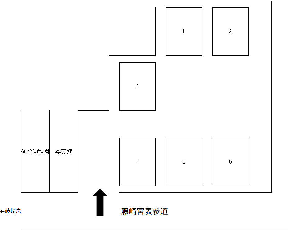 藤崎宮参道駐車場の駐車配置図