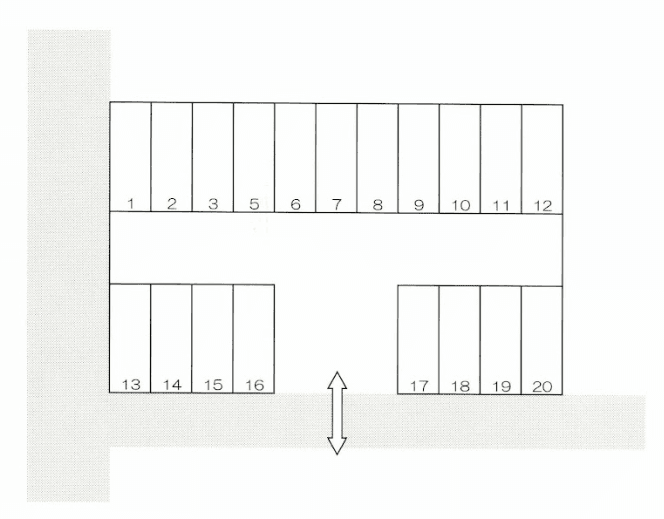鳴海姥子パーキングの駐車配置図