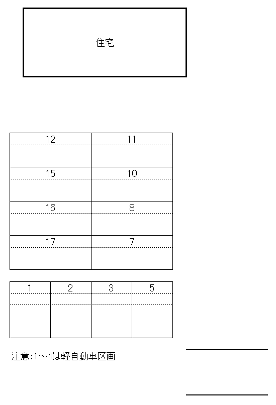 吉岡月極駐車場の駐車配置図