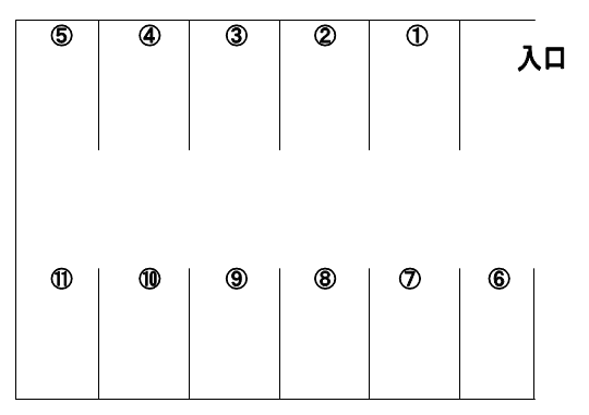 前田パーキングの駐車配置図