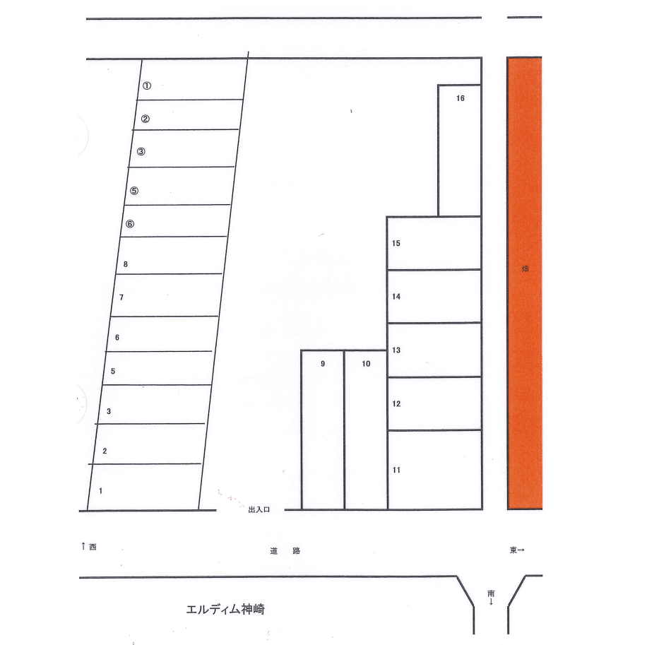 天野パーキングの駐車配置図