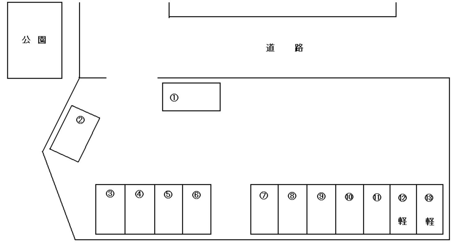 小金丸第2駐車場の駐車配置図