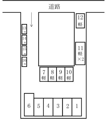 古町月極駐車場の駐車配置図