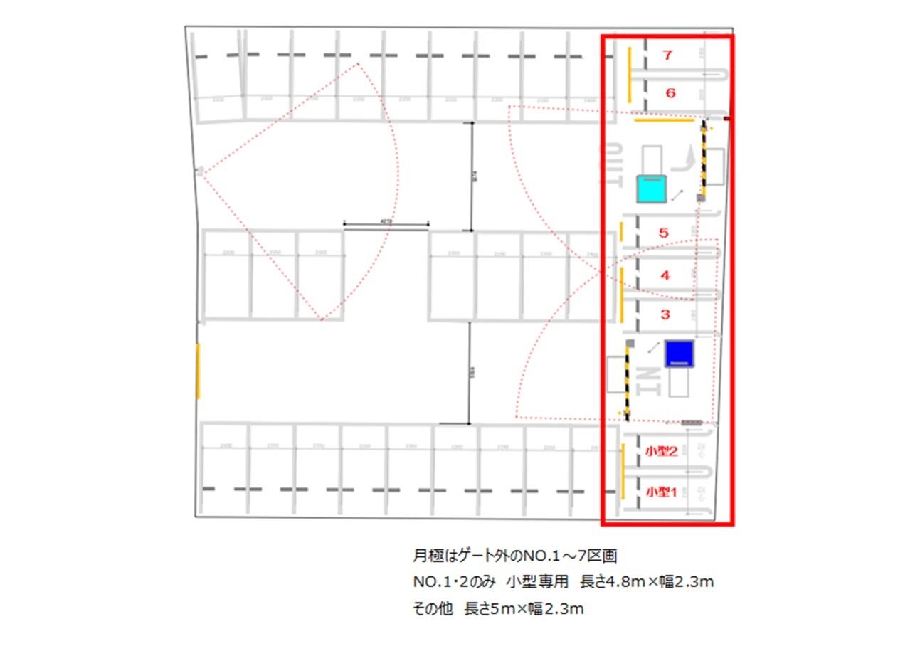 川口西青木第1駐車場の駐車配置図