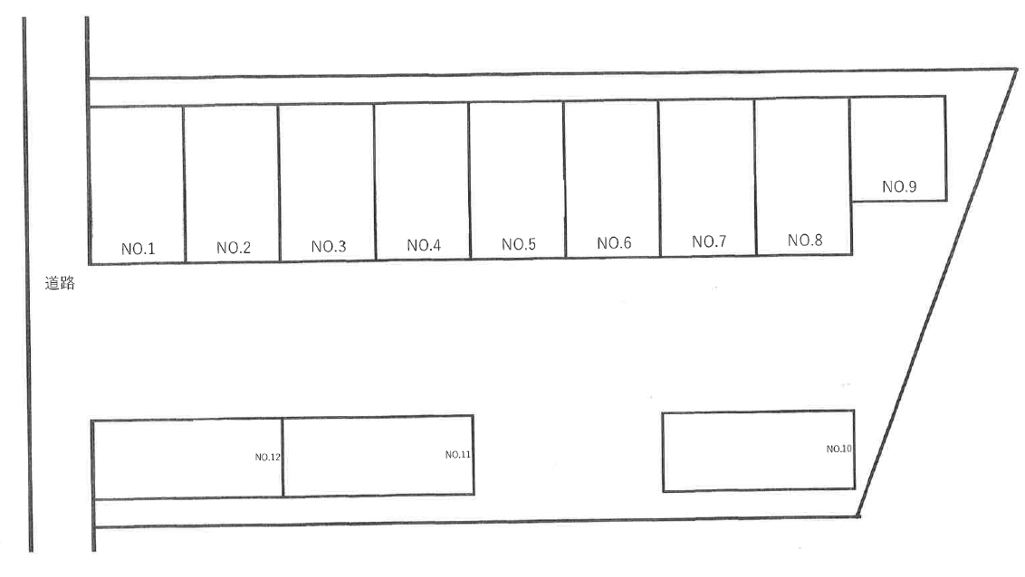 西本浦駐車場の駐車配置図