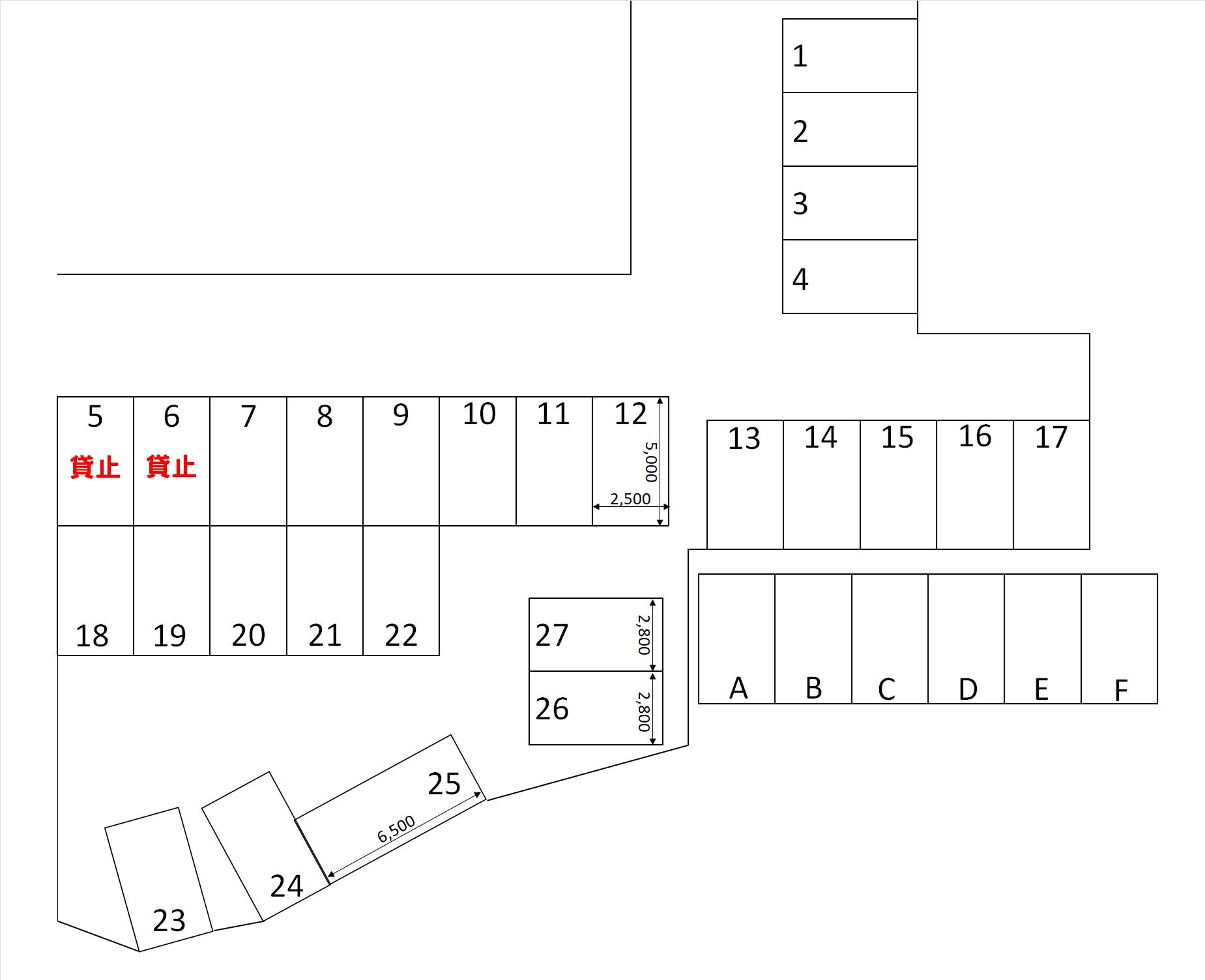 モチダ駐車場の駐車配置図