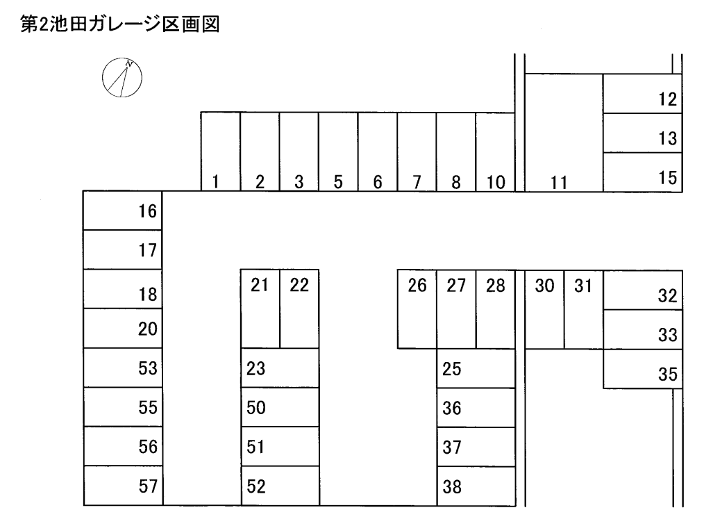 第2池田駐車場の駐車配置図