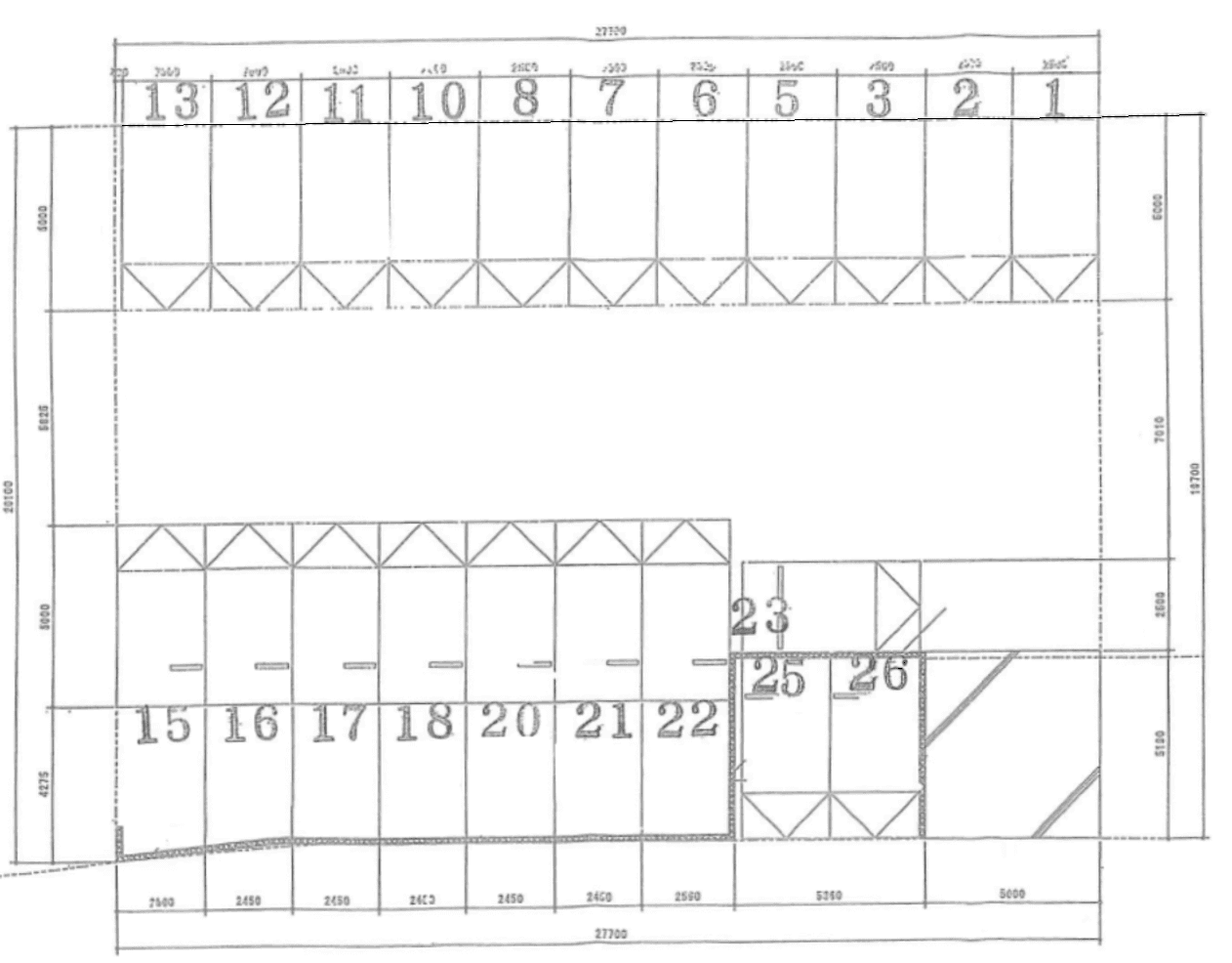 三好丘あおば1丁目月極駐車場の駐車配置図