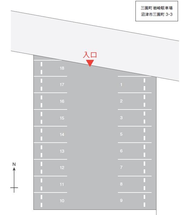三園町岩崎駐車場の駐車配置図