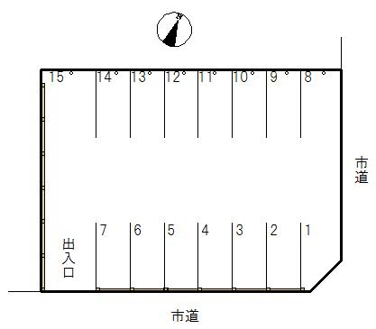 千歳町20番月極駐車場の駐車配置図