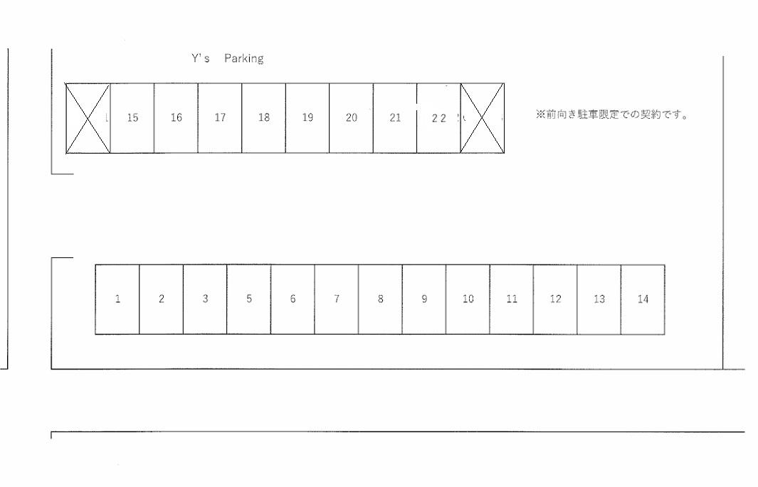 Y’s Parkingの駐車配置図