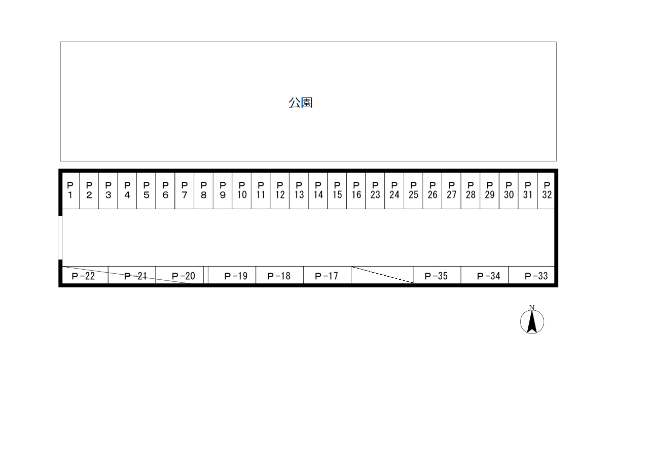 南与野駐車場の駐車配置図
