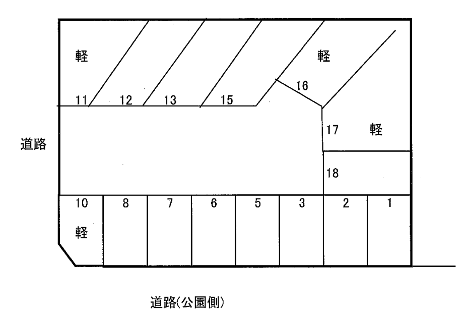 堤パーキングの駐車配置図