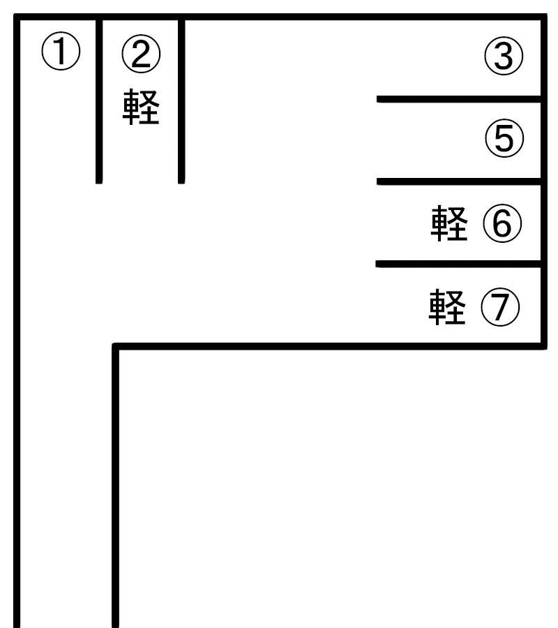 田中駐車場の駐車配置図