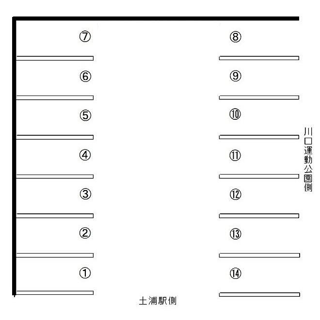 サンライズ川口パーキングの駐車配置図