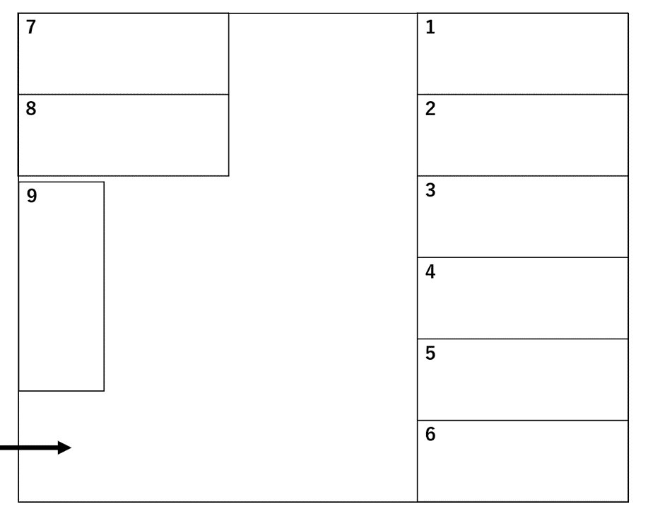 飯田パーキングの駐車配置図