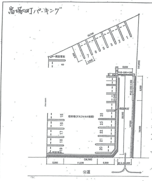 富塚パーキングの駐車配置図