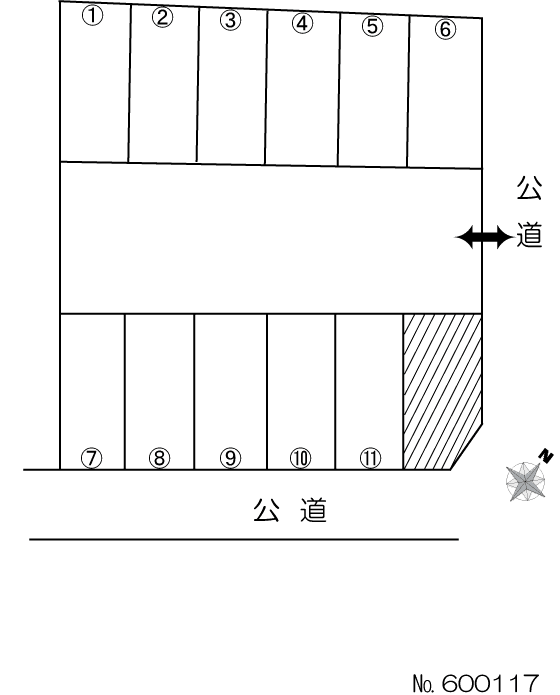 瀬戸川町二丁目駐車場の駐車配置図