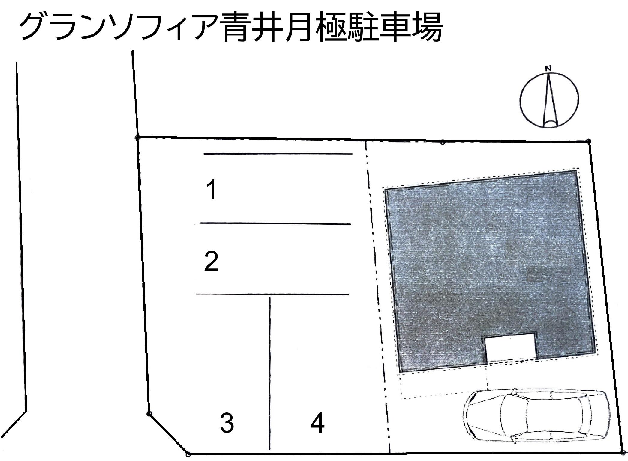 グランソフィア青井月極駐車場の駐車配置図