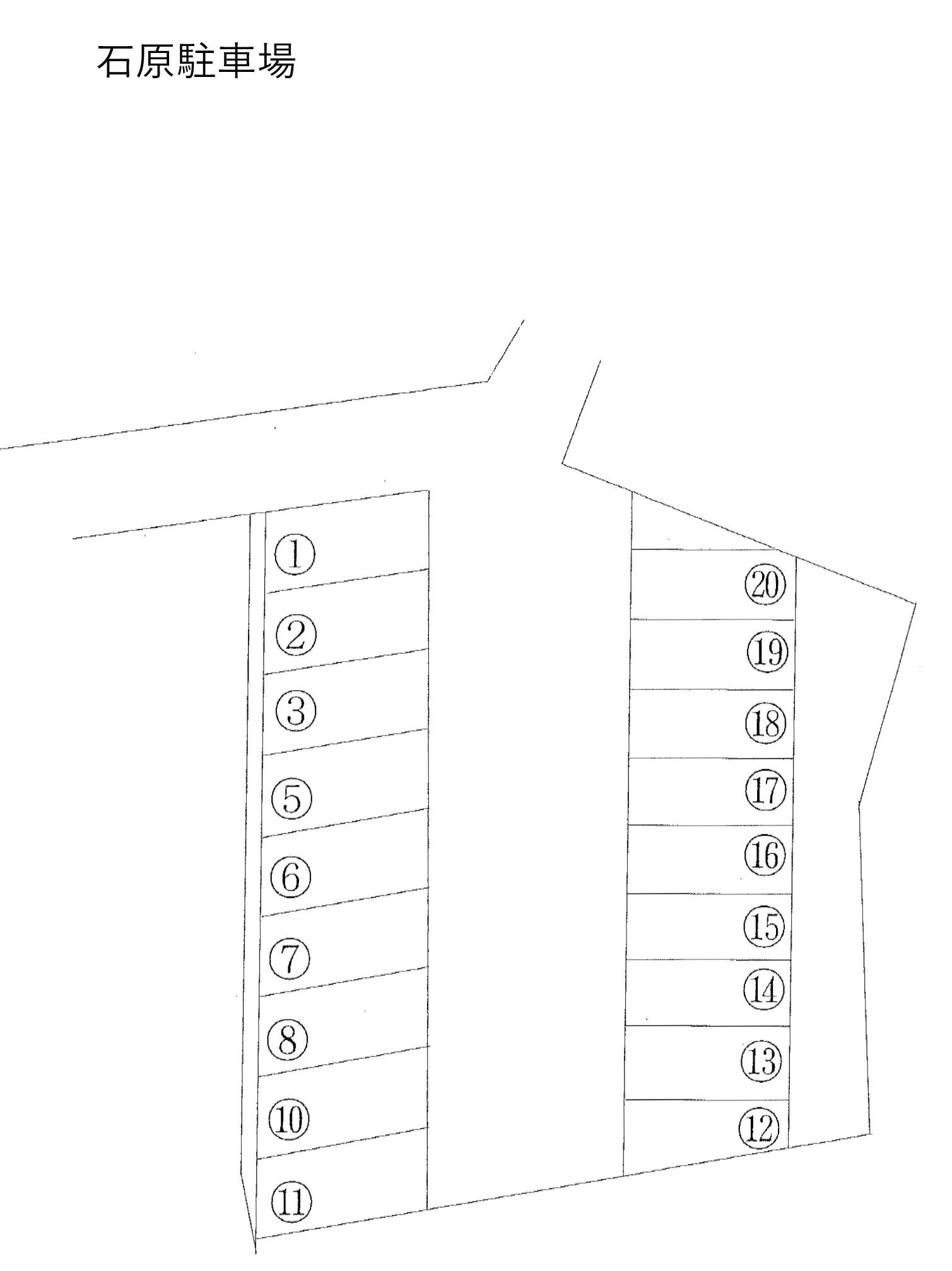 石原駐車場の駐車配置図