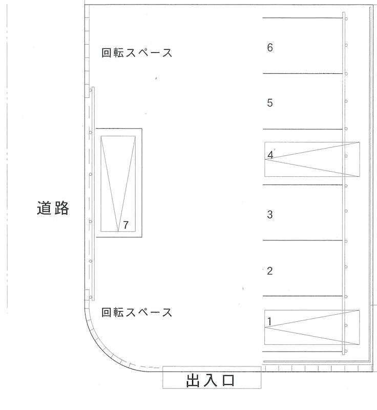 第4大塚駐車場の駐車配置図