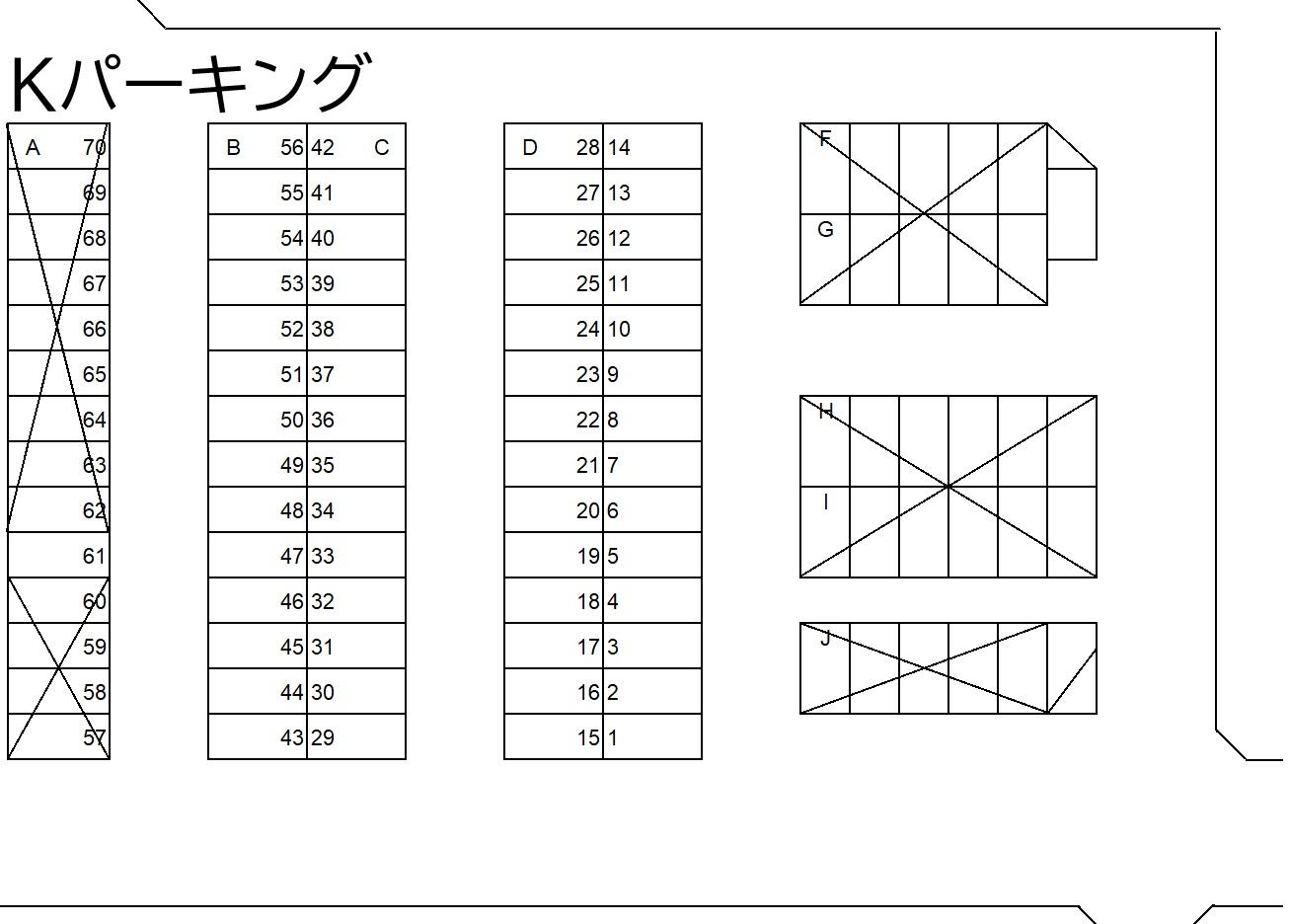 Kパーキングの駐車配置図