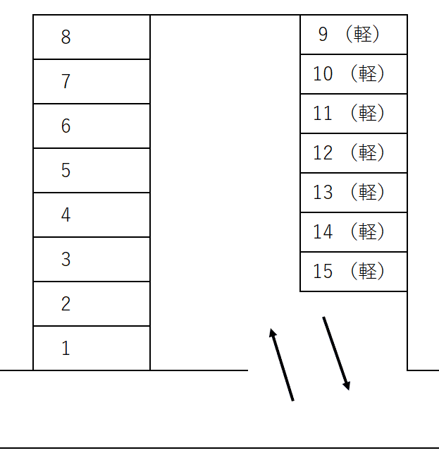 秋月1丁目駐車場の駐車配置図