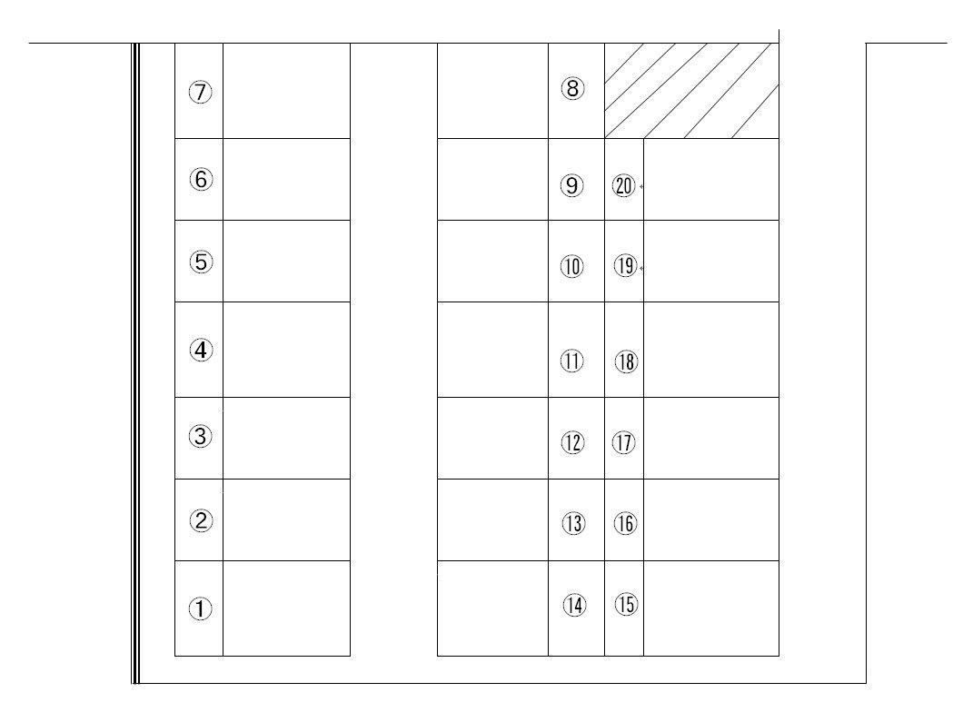 オート・スクウェアー天保山の駐車配置図