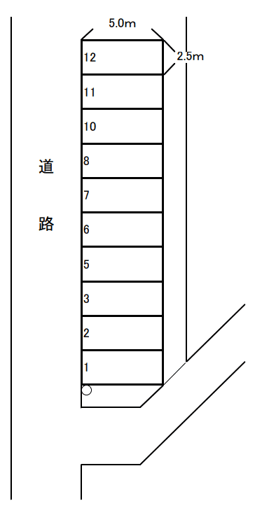 加藤駐車場の駐車配置図