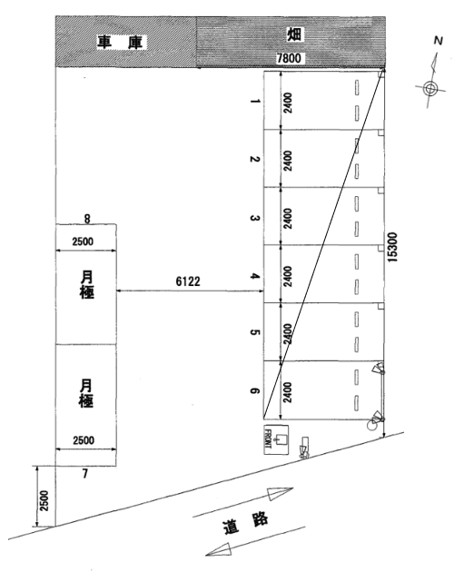 アサヒパーク川内第4の駐車配置図
