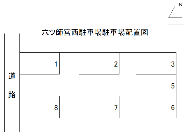 六ツ師宮西駐車場の駐車配置図
