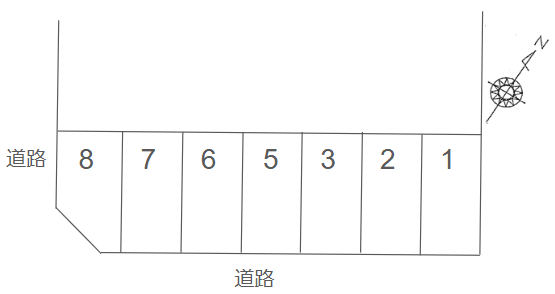 下野中250-107駐車場の駐車配置図