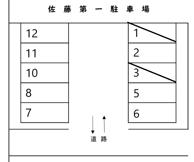佐藤第一駐車場の駐車配置図