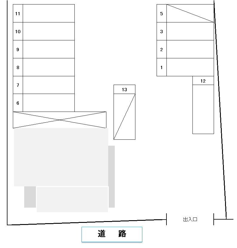 中宿パーキングの駐車配置図