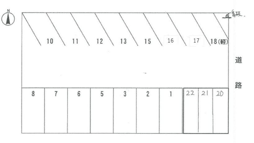 三谷勝見パーキングⅡの駐車配置図