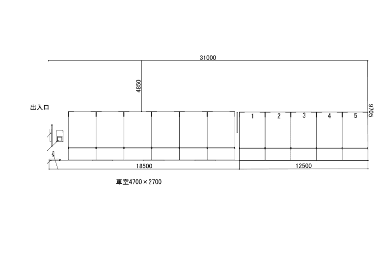 相模原清新月極駐車場の駐車配置図