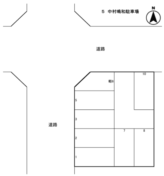中村鳴和駐車場の駐車配置図