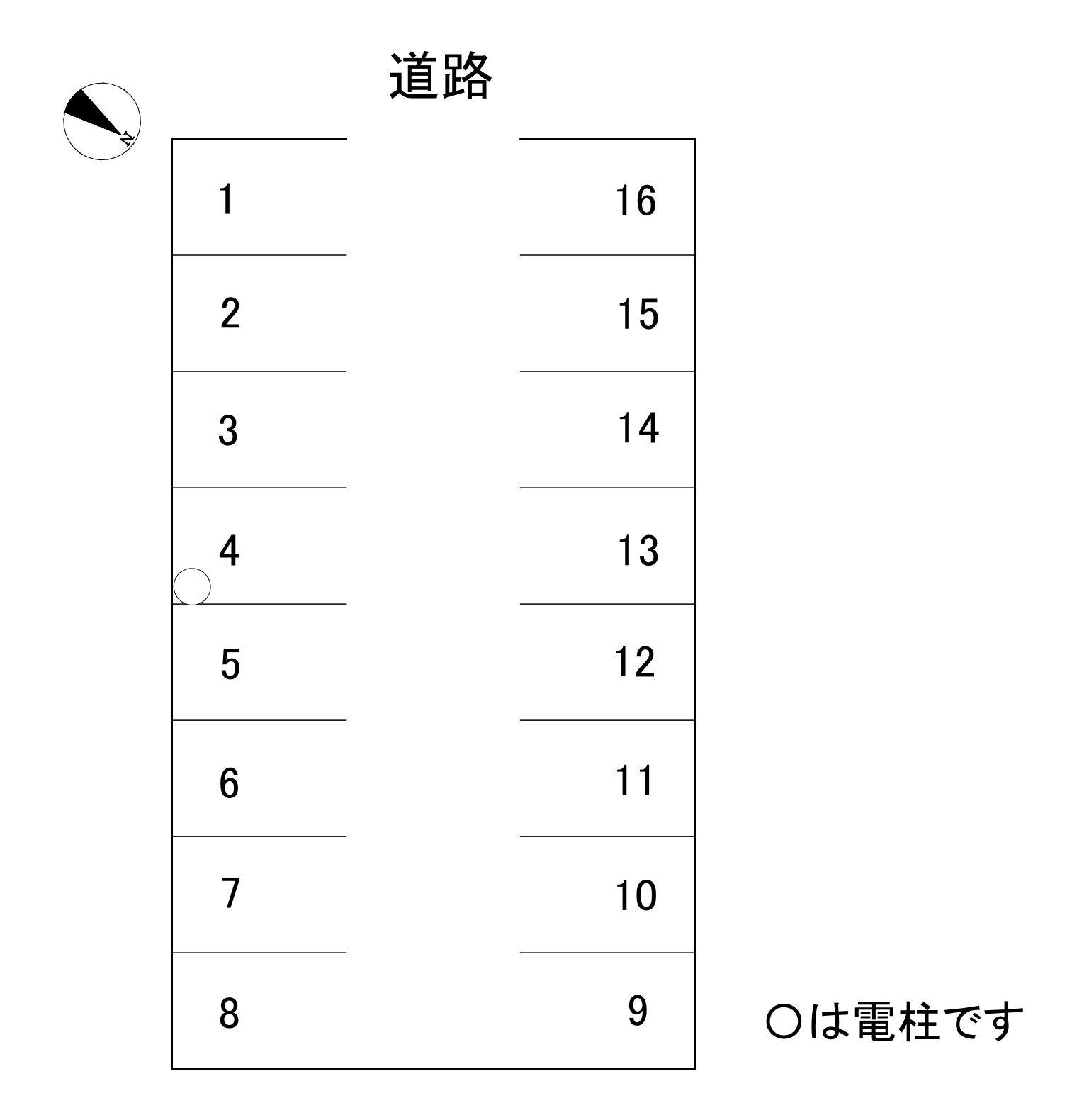 第2徳力有料駐車場の駐車配置図