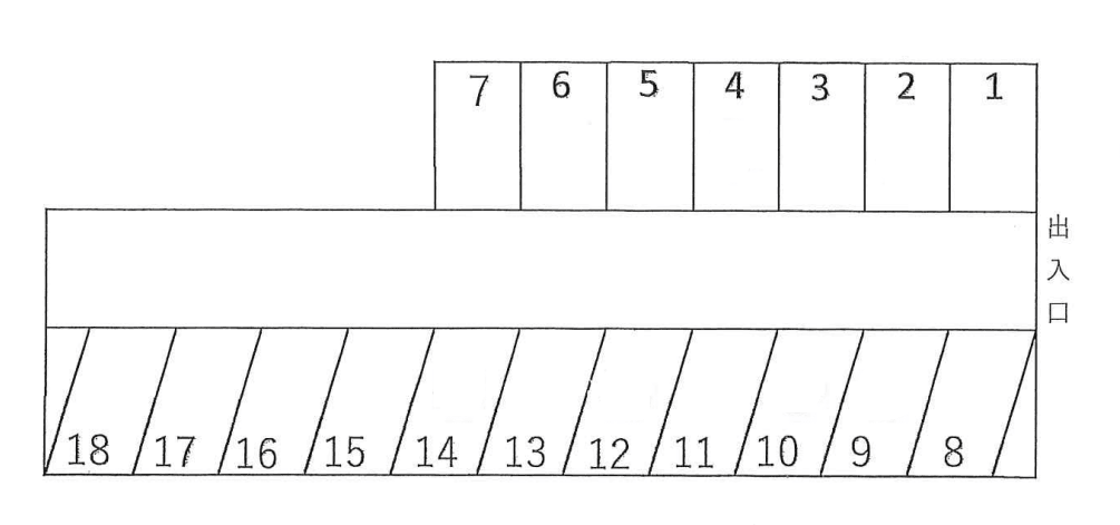常陸屋第二駐車場の駐車配置図