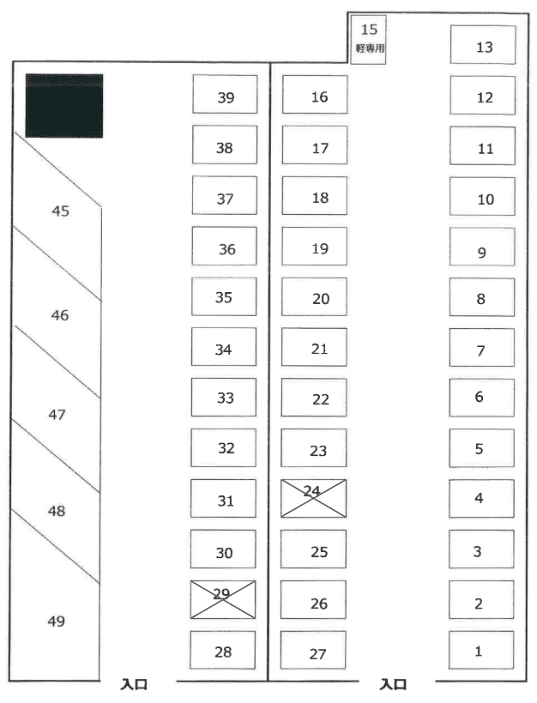 M・Kパーキングの駐車配置図