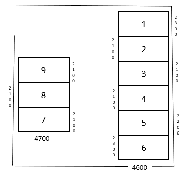 小倉パーキングの駐車配置図