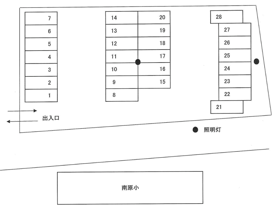 10・南原小前本多駐車場の駐車配置図