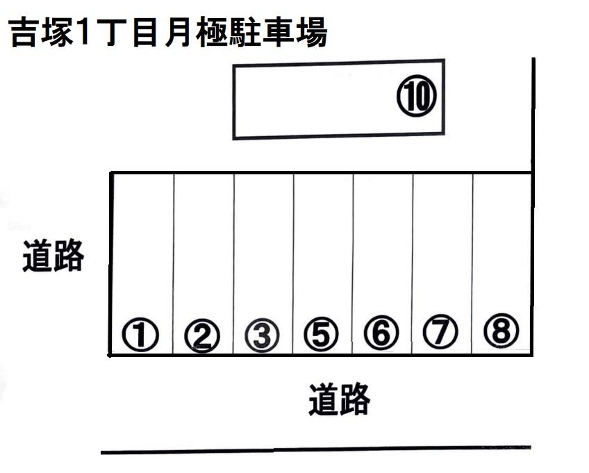 吉塚1丁目月極駐車場の駐車配置図