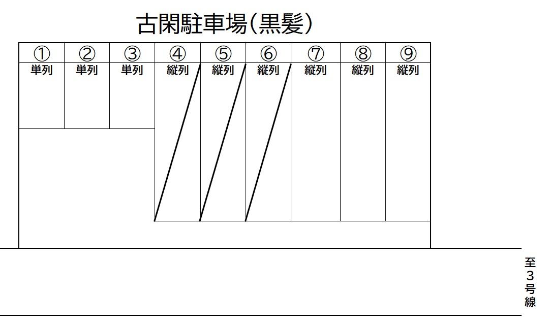 古閑駐車場の駐車配置図
