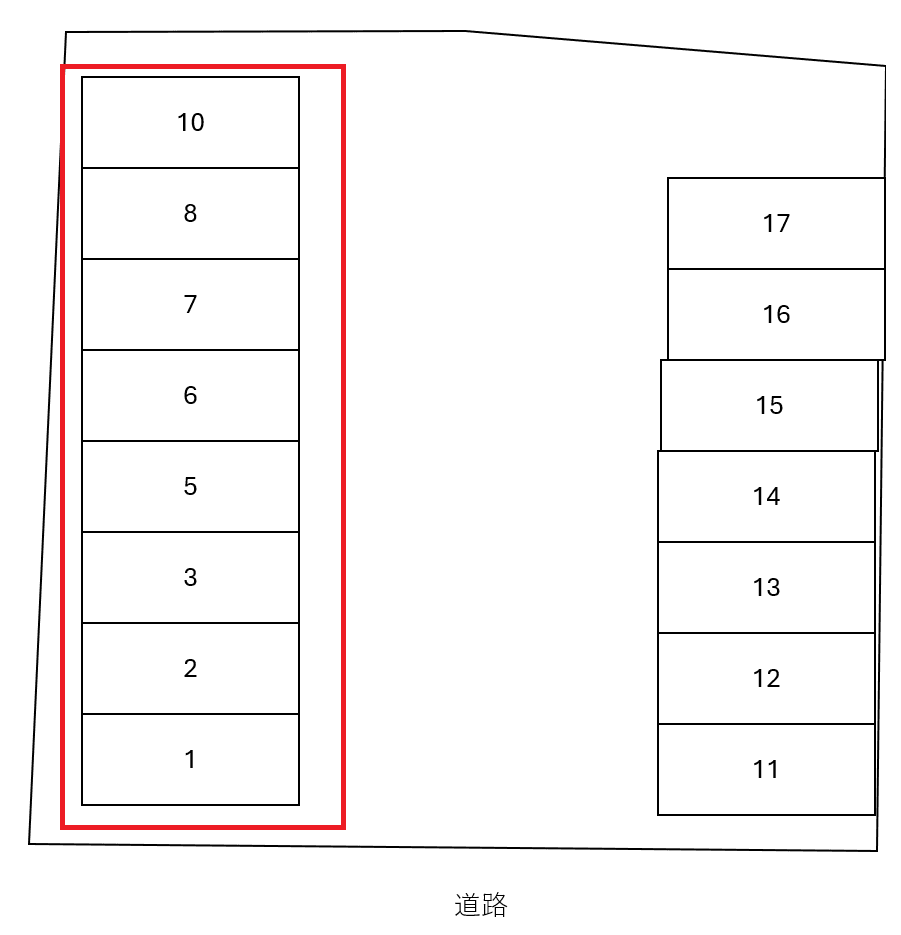 幸栄1丁目駐車場Bの駐車配置図